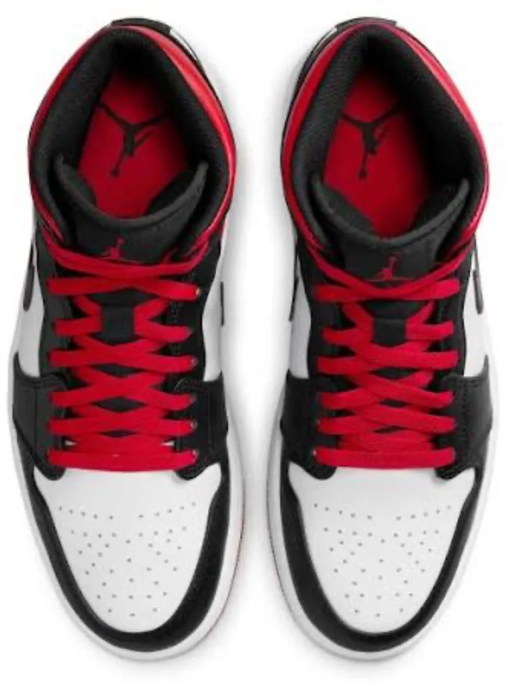 NIB Nike Air Jordan 1 Mid Shoes Gym Red Black Toe White DQ8426-106